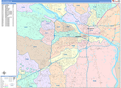 Little Rock Wall Map Color Cast Style 2026